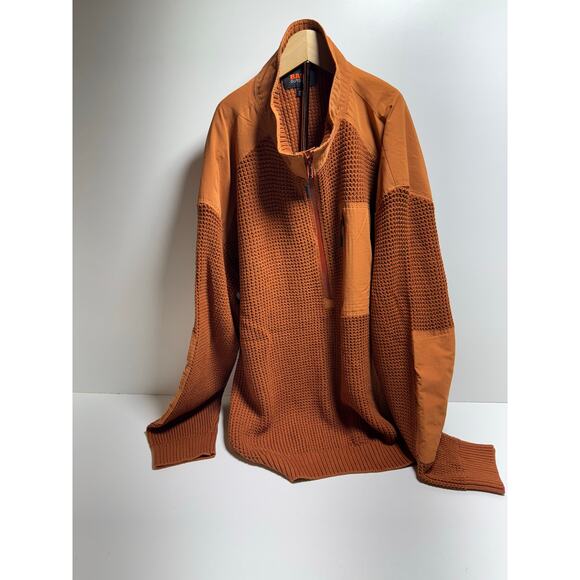 Bass Outdoor Men’s Orange Quarter Zip Long Sleeve Pullover Sweater Size XXl - Picture 3 of 8
